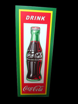 Coca-Cola Wood Sign Contour Bottle Drink Coca-Cola Tiffany Coloring - £15.53 GBP