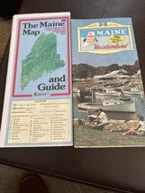 2 Vtg 1965 &amp; 1985 Maine State Highway Travel Road Map &amp; Guide-BR8 - £7.48 GBP