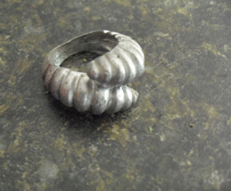ODD Vintage Lead or Pewter Shell Design Ring Size 7 1/2 - £17.09 GBP