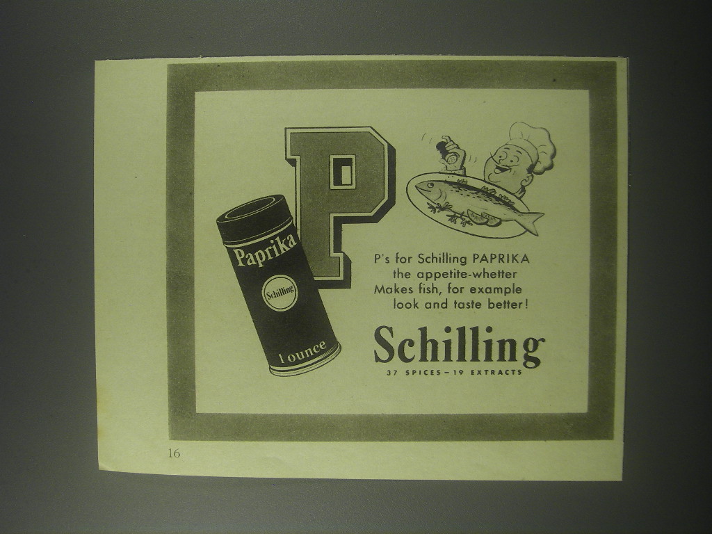 1941 Schilling Paprika Ad - s for Schilling Paprika the appetite-whetter - $18.49