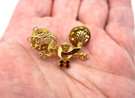 Vintage Goldtone Dragon Lapel Pin / Tie Tack Aloha 88 - £20.74 GBP