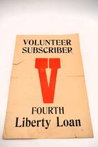 Antique WW1 4th Liberty Loan Volunteer Store Window Display Rare Ephemera - $40.00