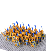 21pcs Castle Gold Crown Knights Sword Infantry Army Set A Minifigures Toys - £20.25 GBP