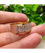 18K Yellow Gold Color Diamond Style Ring for Men - $20.00
