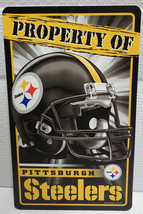 Pittsburgh Steelers  7.25&quot; by 12&quot; Property of Plastic Sign - NFL - £7.65 GBP