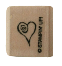 Stampin Up Rubber Stamp Swirl Heart Tiny from Merci Set Love Valentine&#39;s Crafts - £2.36 GBP