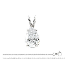 Pear Diamond Pendant 14k White Gold (1.08 Ct H VS1 Clarity) IGL  - £2,473.68 GBP