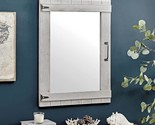 Weathered Barn Accent Wall Mirror, 32&quot; X 24&quot;, Rustic Gray - $133.99