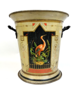 Antique Handpainted Heron &amp; Crane Bucket/Cachepot/Scuttle Aesthetic Fren... - $7,526.52 MXN