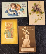 Antique Lot of 4 Victorian EASTER Postcards TUCK Embossed Printed Silk 1... - £10.91 GBP