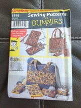 Simplicity 5598 Quilted Purse Travel Tote Handled Bag Eyeglass Case Pattern - $10.44