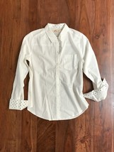 Hollister Women White Cotton Long Sleeve Button Light Weight Classic Shirt M - £23.69 GBP