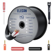 Elecan Pro Series 12/2 Outdoor Speaker Wire Cable 150 Ft 12 Gauge Awg, B... - $49.97