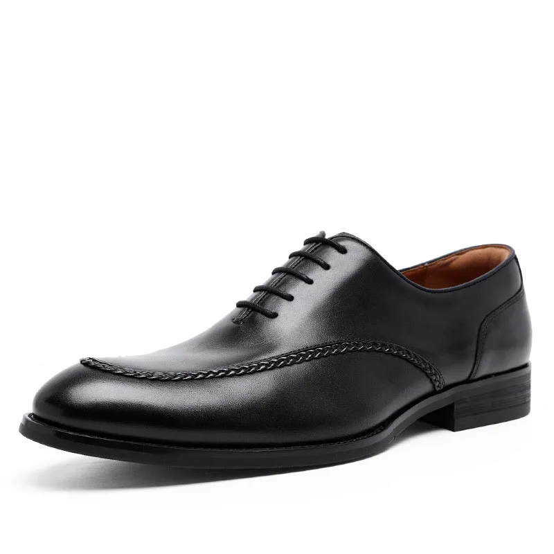 New Arrivals Men Business Dress Shoes Genuine Leather Brogues Retro Gent... - $137.65