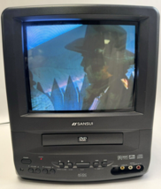 Sansui 9&quot; Tv Dvd Crt Portable Tv CDVD9000A Front Rca A/V Retro Gaming Tested! - £155.69 GBP