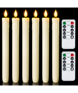 Real Wax LED Flameless Taper Candles with Remote Timer, 9.6 Inches Ivory... - €23,80 EUR
