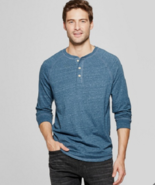 Goodfellow &amp; Co Men&#39;s Big &amp; Tall Standard Fit Short Sleeve Blue Henley S... - $17.82 CAD