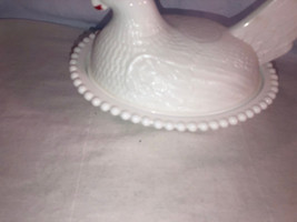 Milk Glass Chicken On Nest Candy Dish With Lid - £20.02 GBP