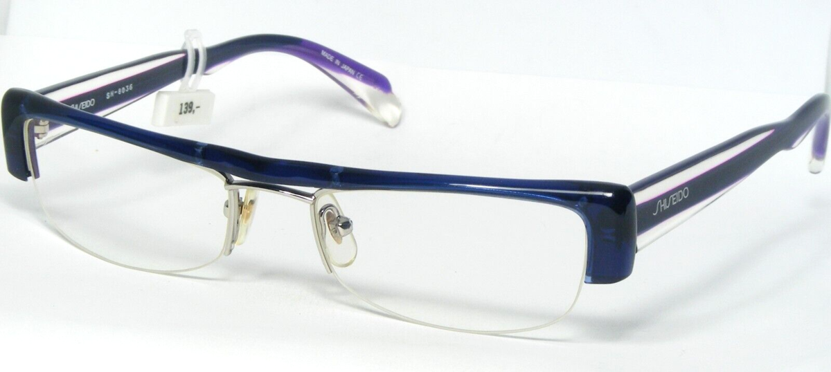 Shiseido SH-8036 3 Blau / Silber / Violett Brille Rahmen 51-18-140 Japan - $58.41