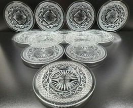 12 Imperial Glass Cape Cod Clear Bread Butter Plates Set Vintage 6 5/8&quot; Plate - £70.13 GBP