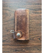 RED MOON Leather Long Wallet Brown Used Vintage - $1,864.56 MXN