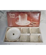 Arcoroc By J.G Durand Country Wheat 8 Piece Set Cup Saucer In Box Vintage - $425.93 MXN