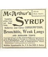McArthur&#39;s Syrup Lung Medicine 1894 Advertisement Victorian Consumption ... - $366.69 MXN
