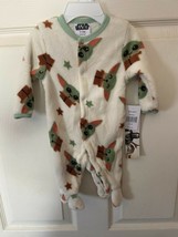 The Mandalorian Boy's The Child Snap Front Pajamas 0-3 Month *NEW* h1 - $12.99