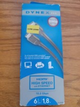 Dynex Hdmi High Speed With Ethernet 10.2 Gbps Full Hd 1080p 3D Compatible 6ft - £4.81 GBP