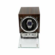 Bey-Berk "Ebony Burlwood Watch Winder Ebony Glass Door - $389.95
