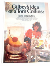 1980 Color Gilbey&#39;s Gin Ad  Gilbey&#39;s Idea of a Tom Collins Taste the Gin... - £6.26 GBP
