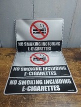 Lot Of 3 NO SMOKING INCLUDING E-CIGARETTES | Adhesive Vinyl Sign Decal - $18.71