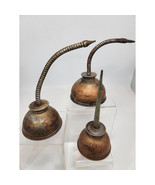 Vintage Lot of 3 Eagle Thumb Pump Metal Oil Cans W/Flex &amp; Straight Spout... - $72.26 CAD