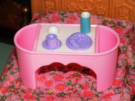 Barbie pink breakfast in bed tray coffee play food fits Loving Family Dollhouse - £4.66 GBP
