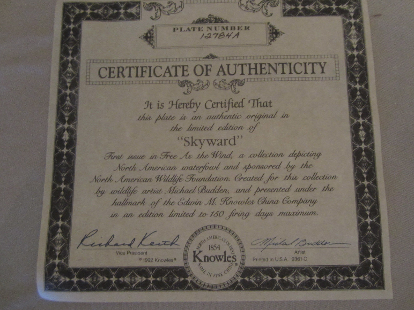 WOOD DUCKS collector plate SKYWARD Michael Budden FREE AS THE WIND #1 Waterfowl Item image 4