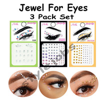 J Lash Jewel Eyes Makeup Crystal Tattoo Rhinestone Sticker 3 PACK Set &quot;U... - £5.51 GBP