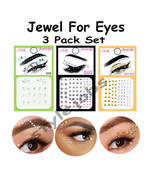J Lash Jewel Eyes Makeup Crystal Tattoo Rhinestone Sticker 3 PACK Set &quot;U... - $9.44 CAD