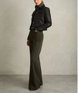 Stylish Casual Formal Women&#39;s Shirt Black Genuine Lambskin Leather Handm... - $2,802.29 MXN
