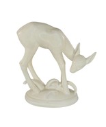 Vintage Hertwig Katzhutte Germany Ceramic Deer Figurine White Fawn - $149.00