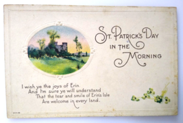 St Patrick&#39;s Day Postcard In The Morning Castle Embossed Holiday Greetings STP56 - £4.55 GBP