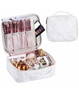 Marble Leather Makeup Case Cosmetic Bag PU Leather Makeup Organizers Sto... - $24.74