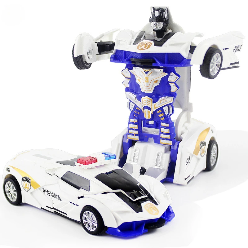 One-key Automatic Transform Robot Car Model Toy for Boys Children Plastic Funny - £10.59 GBP+