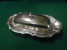 Great Silver Plate BUTTER DISH with Glass Insert - $12.46