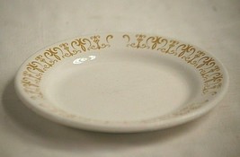 Homer Laughlin Restaurant Ware Bread &amp; Butter Plate Gold Filigree Stoneware MCM - £11.86 GBP