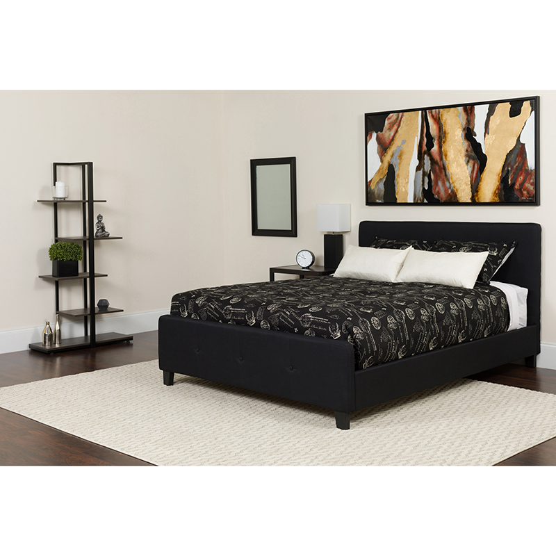 Queen Platform Bed-Black HG-23-GG