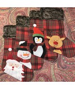 Set of Four Christmas Stockings Santa Snowman, Penguin Reindeer ￼ - $24.63
