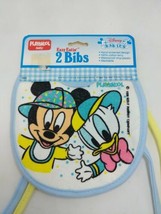 1984 Playskool Disney Babies Mickey Mouse Donald Duck 2 Baby Bibs VTG 80s 1980s - £10.13 GBP