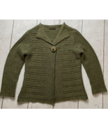 Gizel Women&#39;s green one button Sweater Cardigan wool blend L XL  - £39.60 GBP