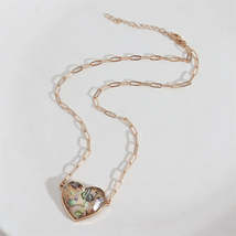 Abalone Shell &amp; Resin 18K Gold-Plated Heart Pendant Necklace - £12.05 GBP