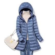 2022 Women Winter jacket Ultralight Thin Packable Down Long Jacket Female Hat De - £176.66 GBP